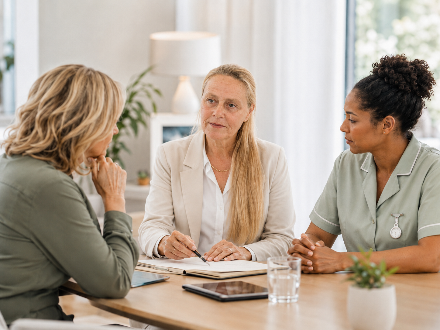 Sarah Walker in consultation with healthcare colleagues